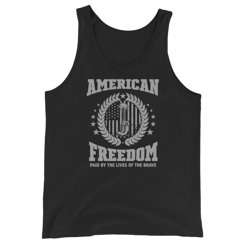 American Freedom Paid By The Lives Of The Brave - Men's Tank Top