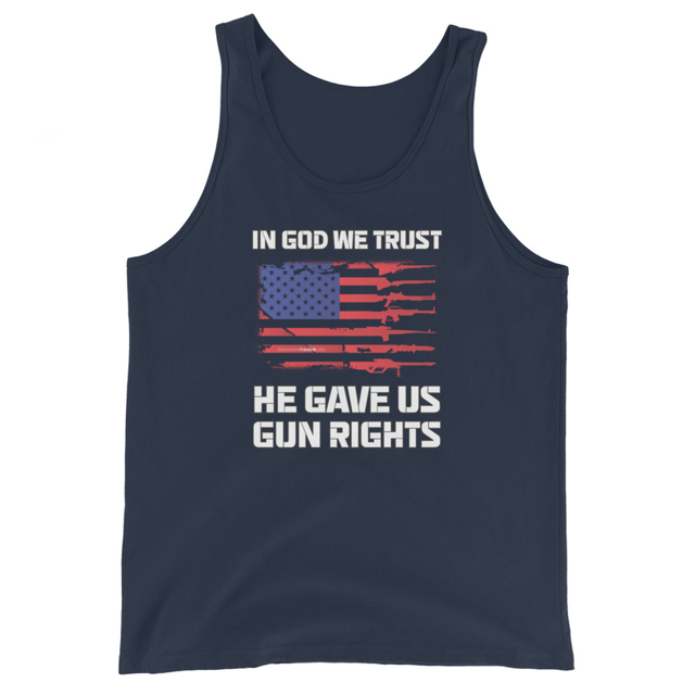 In God We Trust, He Gave Us Gun Rights - Men's Tank Top, second view