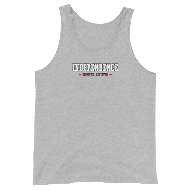 Independence Est. 1776 - Men's Tank Top product mockup in Athletic Heather