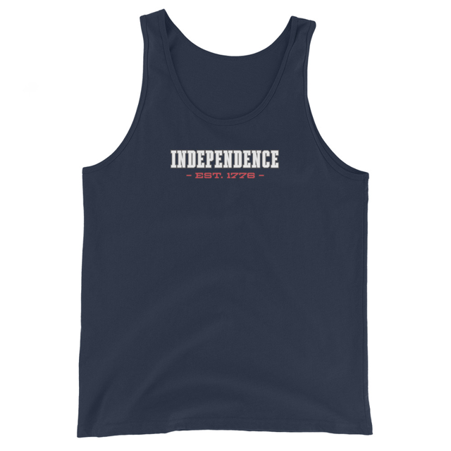 Independence Est. 1776 - Men's Tank Top product mockup in Navy