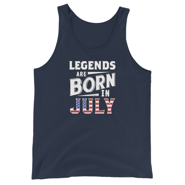 Legends Are Born In July - Men's Tank Top product mockup in Navy