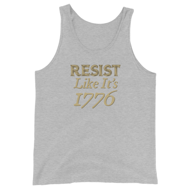 Resist Like It's 1776 - Men's Tank Top product mockup in Athletic Heather