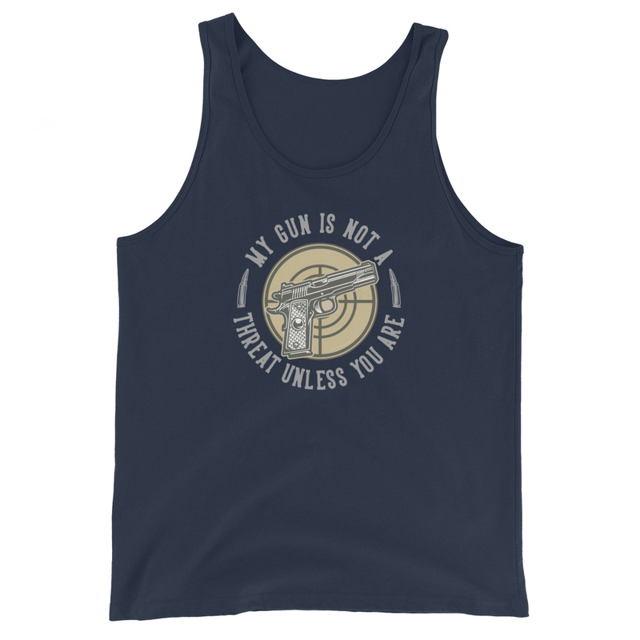 My Gun Is Not A Threat Unless You Are - Men's Tank Top, second view