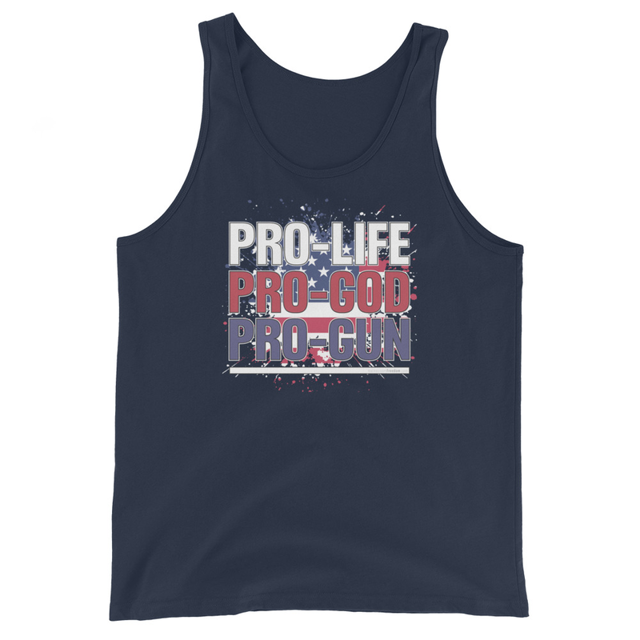 Pro-Life Pro-God Pro-Gun - Men's Tank Top, second view