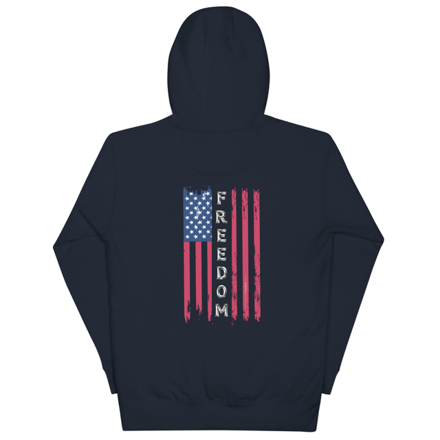 Freedom Flag Unisex Hoodie (Back Design), second view