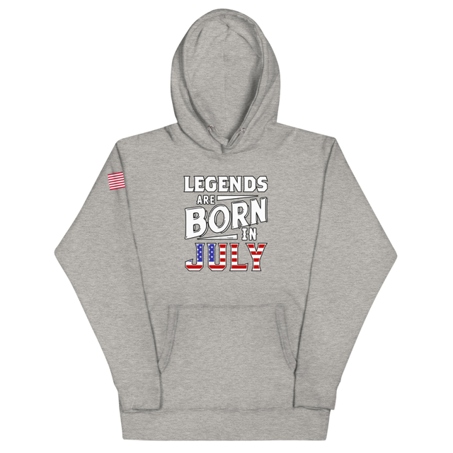 Legends Are Born In July hoodie in Carbon Grey