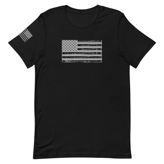 Grunge American Flag t-shirt in Black