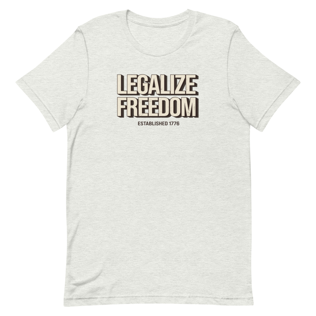 Legalize Freedom t-shirt in ash grey, product mockup