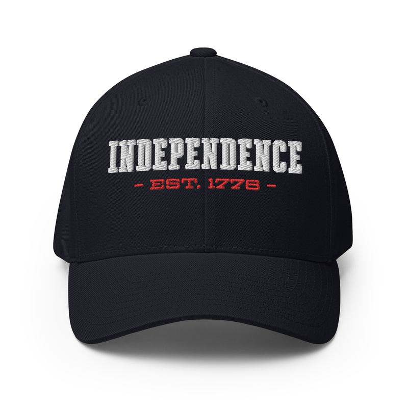 Independence Est. 1776 Embroidered Structured Twill Cap - American Independence Memorial Patriotic Cap/Hat