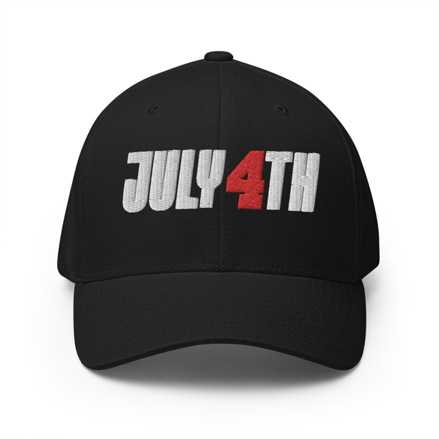 July 4th Structured Twill Independence Day cap in Black