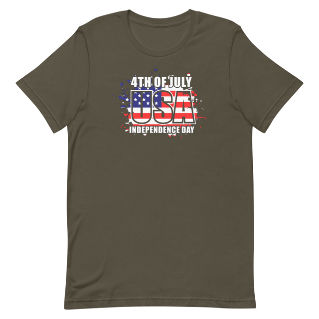 4th of July USA Independence Day t-shirt in Army green