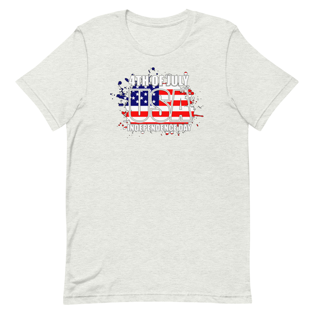 4th of July USA Independence Day t-shirt in Ash grey