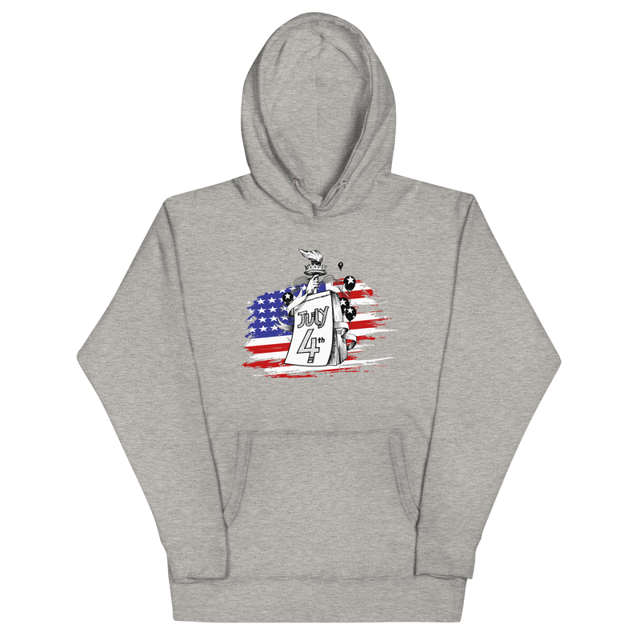 July 4th Independence Day Hoodie in carbon grey, product mockup