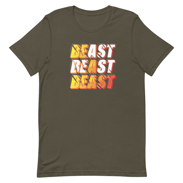 Beast t-shirt in Army, product mockup