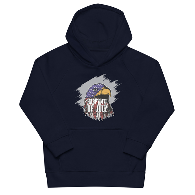 Happy 4th Of July kids hoodie in French Navy, product mockup