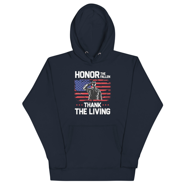 Honor The Fallen Thank The Living Memorial Day Unisex Hoodie, second view