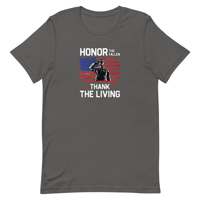 Honor The Fallen Thank The Living Memorial Day t-shirt in Asphalt grey