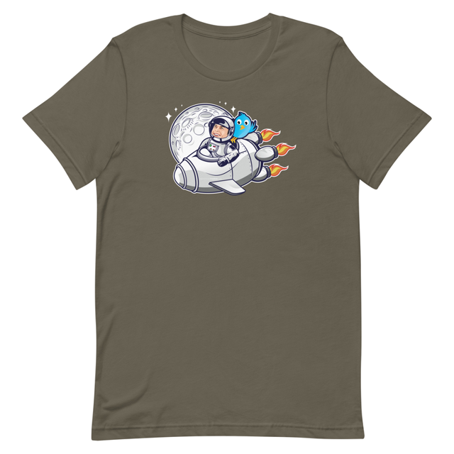 Elon Musk spaceship t-shirt in Army