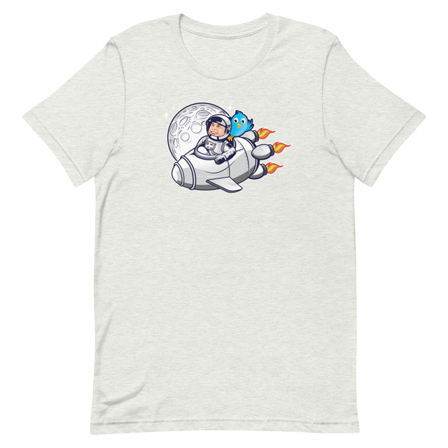 Elon Musk spaceship t-shirt in Ash