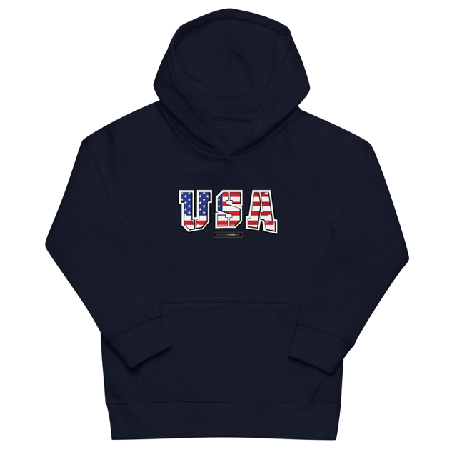 USA flag kids hoodie in French Navy