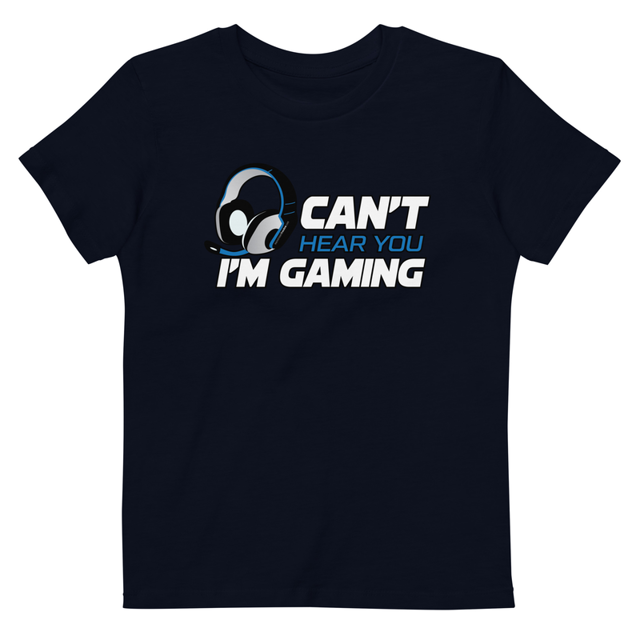 Can't Hear You I'm Gaming Organic cotton kids t-shirt, second view