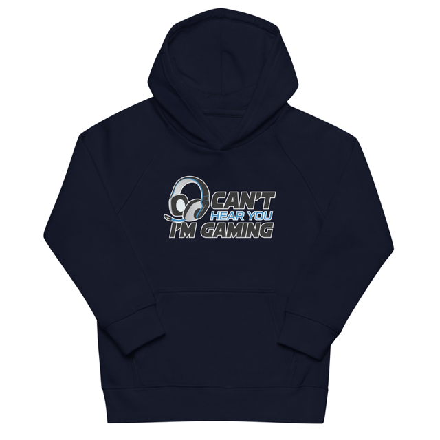 Can't Hear You I'm Gaming kids hoodie in French Navy