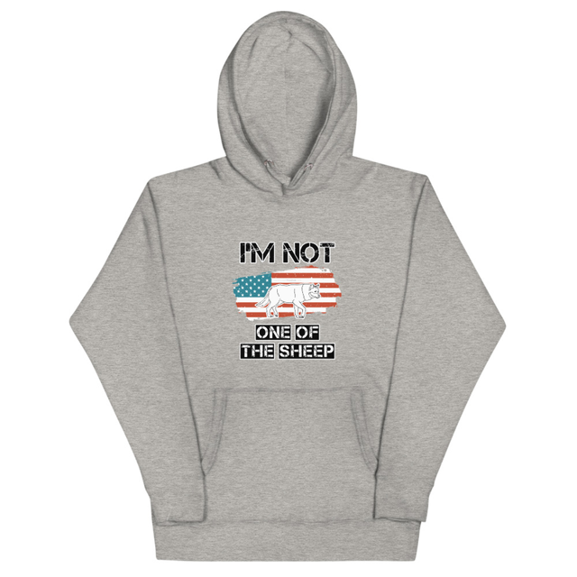I'm Not One Of The Sheep hoodie in carbon grey, product mockup