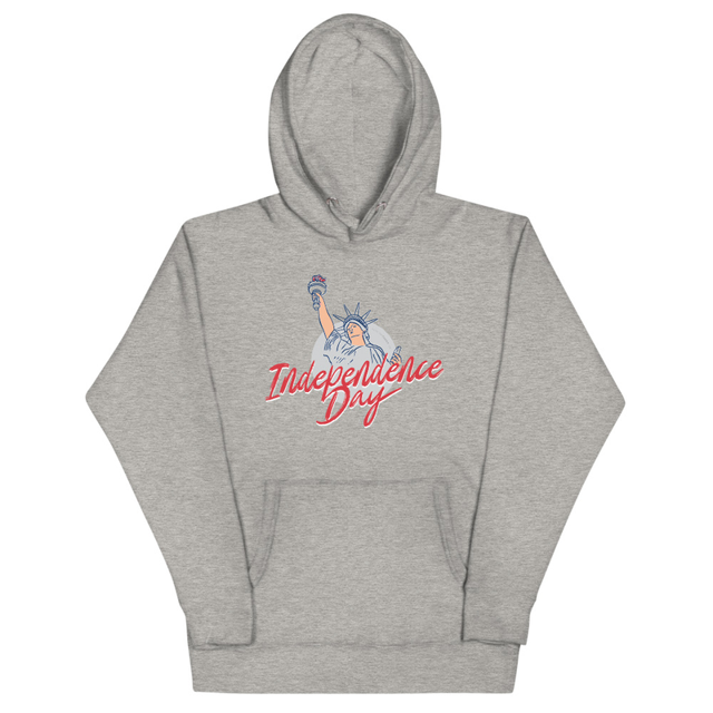 Independence Day hoodie in carbon grey, product mockup