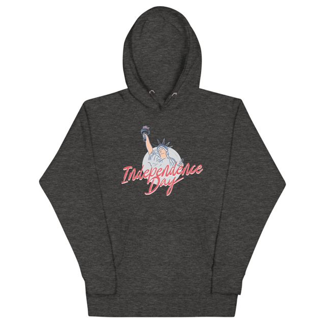 Independence Day hoodie in charcoal heather, product mockup