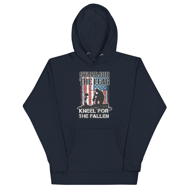 Stand For The Flag Kneel For The Fallen Unisex Hoodie, second view