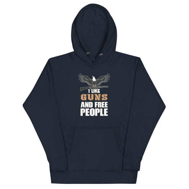 I Like Guns and Free People Unisex Hoodie, second view