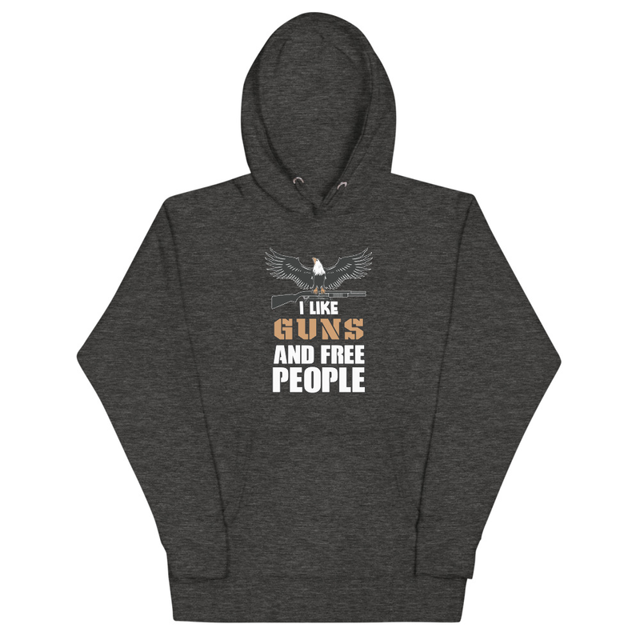 I Like Guns and Free People hoodie in charcoal heather