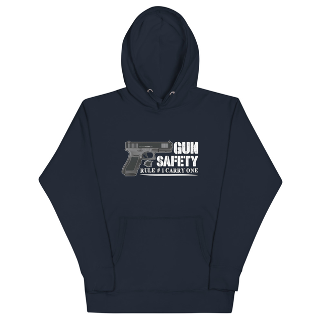 Gun Safety Rule #1 Carry One Unisex Hoodie, second view