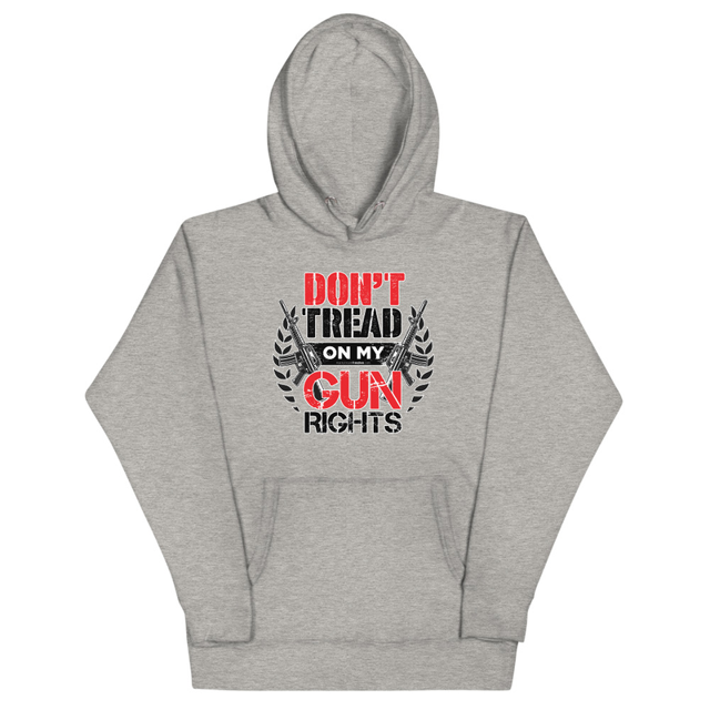 Don't Tread on my Gun Rights Unisex Hoodie in Carbon Grey, product mockup