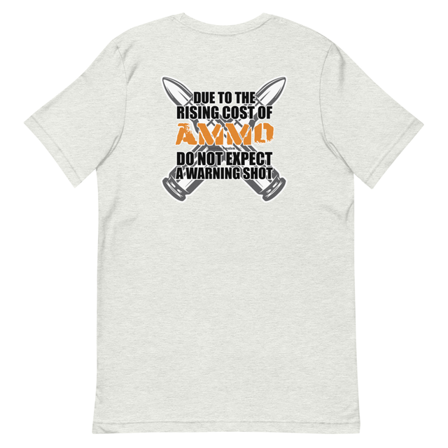 Rising Cost of Ammo Short-sleeve unisex t-shirt in Ash, product mockup
