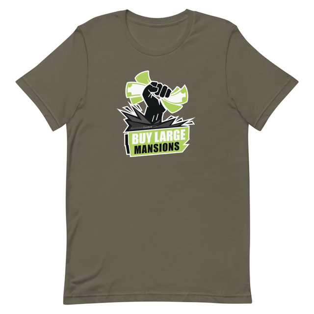 Buy Large Mansions Black Lives Matter Scandal t-shirt in army green, product mockup