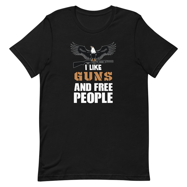 I Like Guns and Free People Short-sleeve unisex t-shirt, second view