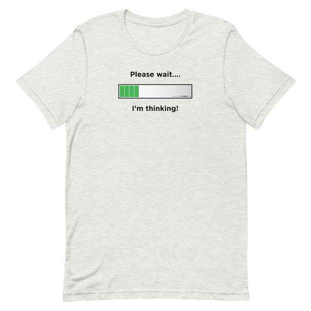 I'm Thinking! t-shirt in ash, product mockup