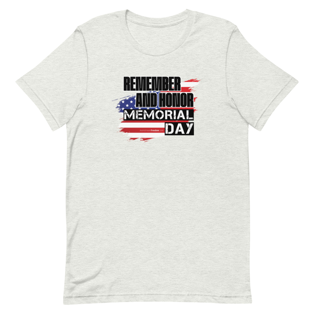 Remember and Honor Memorial Day t-shirt in ash