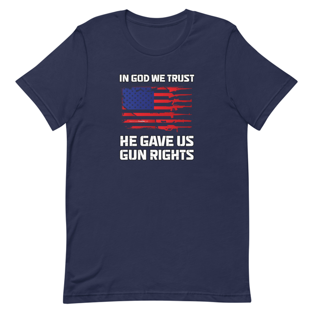 In God We Trust, He Gave Us Gun Rights Pro Gun Pro 2a Pro America Short-sleeve unisex t-shirt, second view