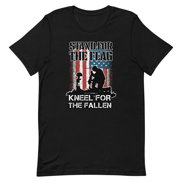 Stand For The Flag Kneel For The Fallen Short-sleeve unisex t-shirt, second view
