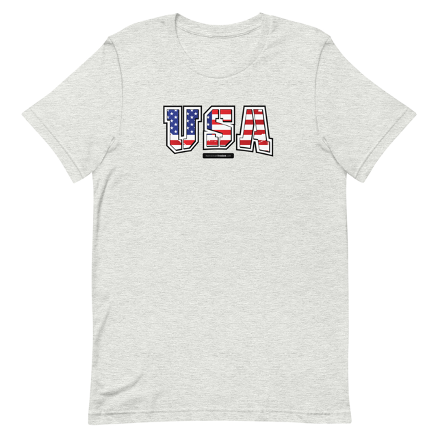 USA t-shirt in athletic heather colorway, product mockup
