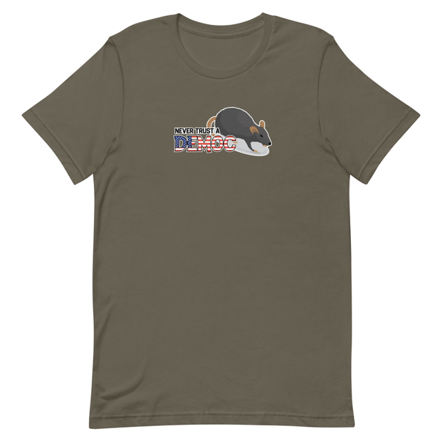 DemocRat Rat t-shirt in army colorway, product mockup