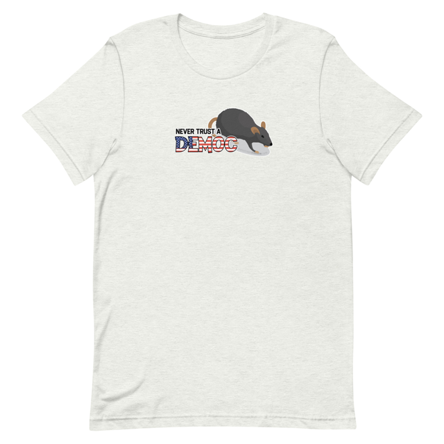 DemocRat Rat t-shirt in ash colorway, product mockup