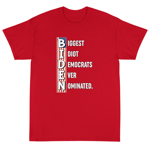 Biggest Idiot Democrats Ever Nominated. Biden Short Sleeve T-Shirt, second view