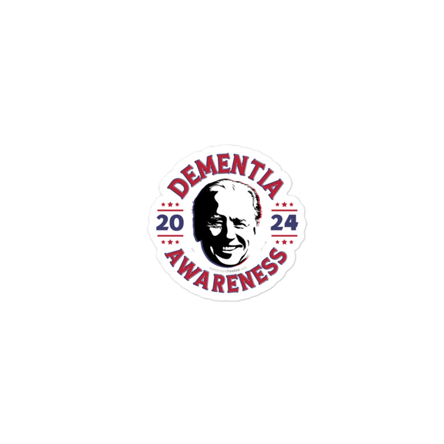 Dementia Awareness Joe Biden sticker in white
