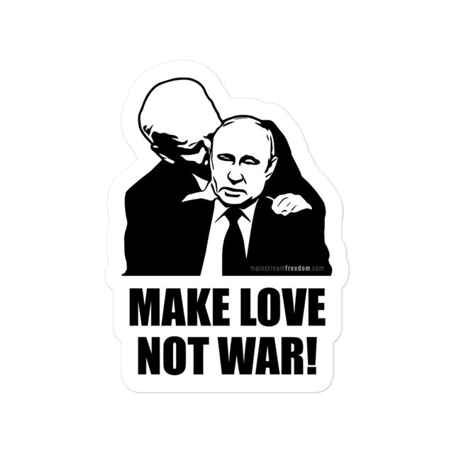 Make Love Not War Joe Biden sticker in white