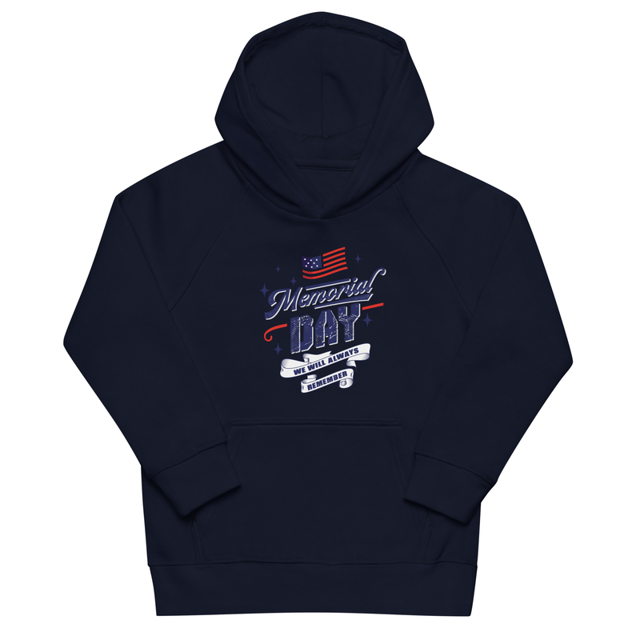 Memorial Day We Will Always Remember hoodie in French Navy, product mockup