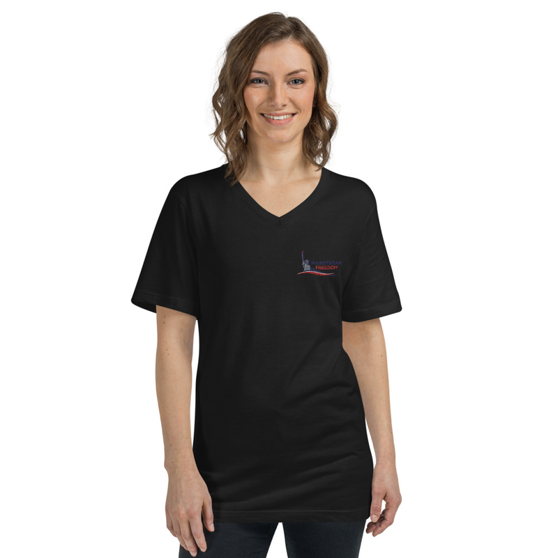 Mainstream Freedom Unisex Short Sleeve V-Neck T-Shirt