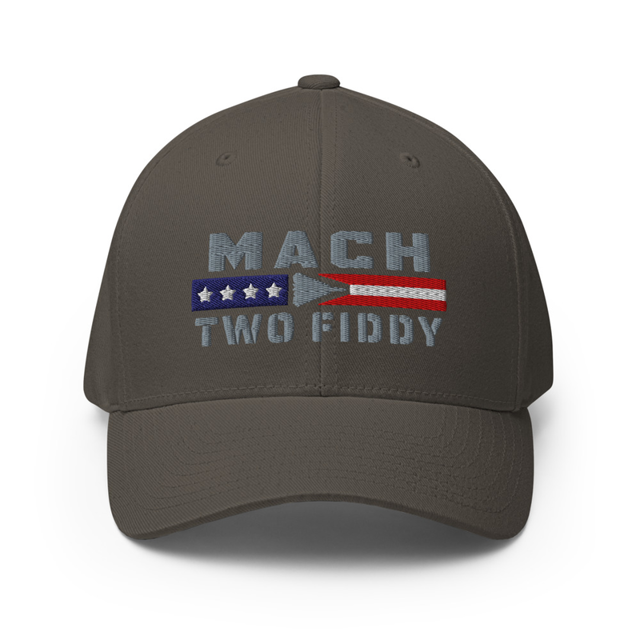 Mach Two Fiddy structured twill cap in dark grey, front view
